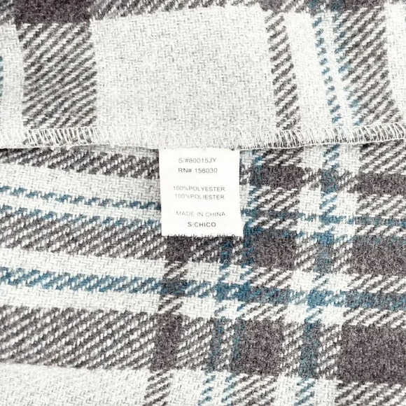 Love Tree Button Up Shacket Shirt Jacket Womens Size S Green Plaid Flannel - Picture 2 of 3